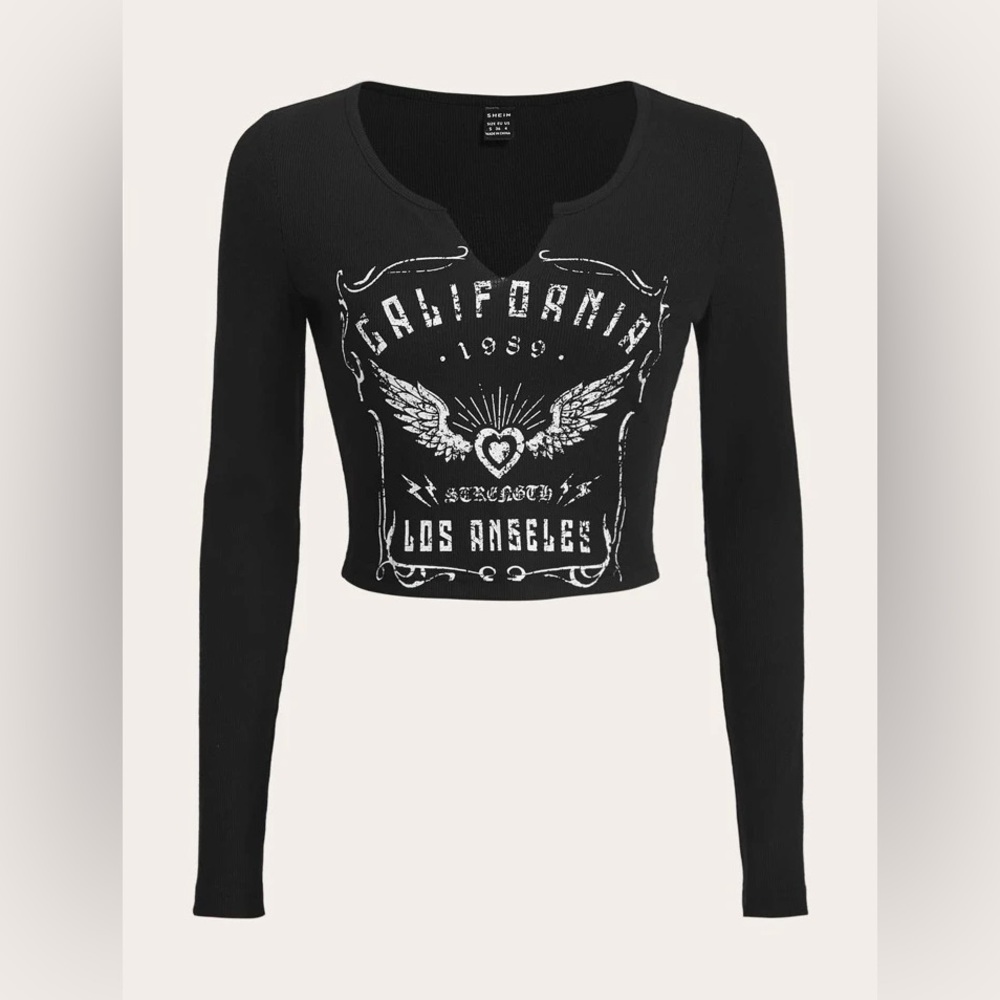 Brand new LA Los Angeles long sleeve crop top, size small